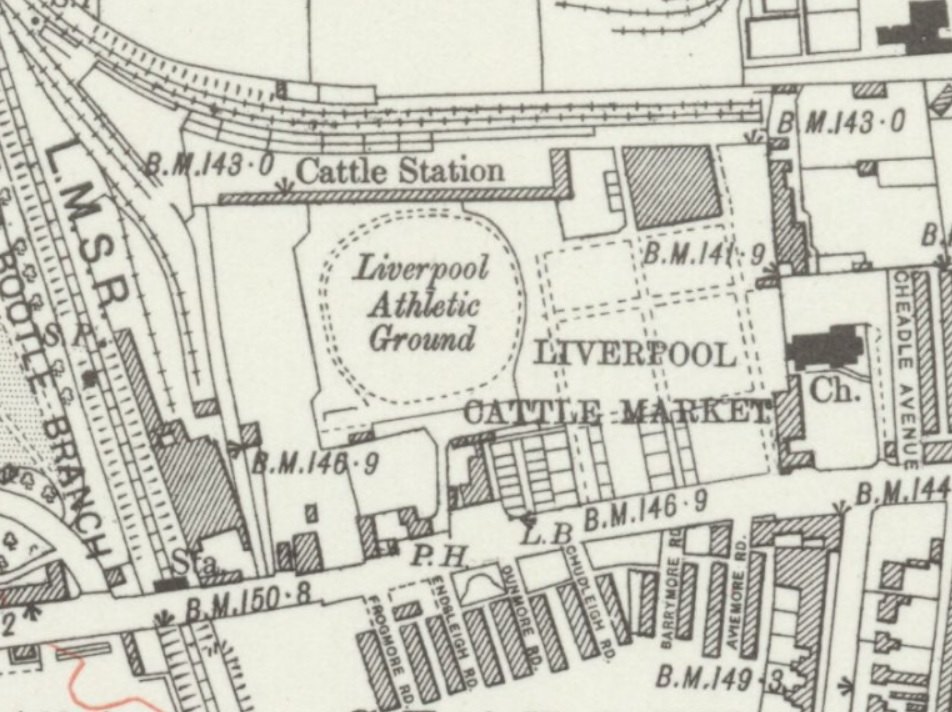Liverpool - Liverpool Athletic Grounds : Map credit National Library of Scotland
